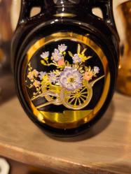 Mineli Altın Vermielli Porselen Vazo