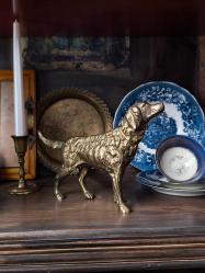 İngiliz Setter Köpek Pirinç Heykeli