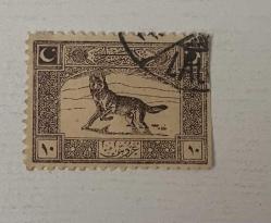 Osmanlı BANDIRMA iki lisanlı damga 1922 10 kuruş Bozkurt pulu