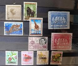 Belçika Kongosu Damgalı pullar lotu