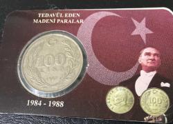 100 LİRA MADENİ PARA 1987 BASIM ÖZEL KİTİNDE
