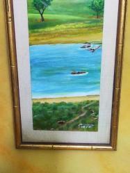 20277-METİN İMZALI YAĞLI BOYA RESİM TABLO * AHŞAP ÇERÇEVELİ***