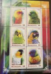 2018.KUŞLAR  TEMA.MORITANYA BLOK DAMGASIZ.RESİMDEKİ ÜRÜN