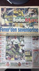14 ŞUBAT 1999 - FOTOMAÇ SPOR GAZETESİ - TURKISH NEWSPAPER - DOĞUM GÜNÜ /HEDİYESİ -  15 ŞUBAT 1999 - FENERBAHÇE - ADANASPOR - MOLDOVAN - SERGEN - DIMAS - MOŞE - RÜŞTÜ - BALİÇ - JOACHIM LÖW - HAKAN ŞÜKÜR - GALATASARAY - TOSHACK - SÜLEYMAN SEBA - ÜNAL - TRABZONSPOR - ÜLKERSPOR - EFES PİLSEN  TARAFTAR - FOTOMAÇ - FENER’DEN SEVENLERİNE ANLAMLI HEDİYE - MOLDOVAN’IN SİHİRLİ AYAKLARI - SERGEN FENERBAHÇE FORMASIYLA İLK GOLÜNÜ ATTI - KANARYA GOL SAYISINI CİM-BOM’LA EŞİTLEDİ - BALİÇ SUSKUN KALDI - RÜŞTÜ TAM BEŞ YERİNDEN SAKAT - BEŞİKTAŞ’TA FATURA TOSHACK’A - TRABZONSPOR ÜNAL’LA 90’DA GALİBİYETE ULAŞTI - ÜLKERSPOR ASVEL’İ EZDİ GEÇTİ - EFES PİLSEN KOMBASSAN’I FARKLI YENDİ  FENERBAHÇE 6-0 ADANASPOR (GOLLER: MOLDOVAN 3, DIMAS, MOŞE, SERGEN) TRABZONSPOR 1-0 BURSASPOR (GOL: ÜNAL 90. DK) ÜLKERSPOR 92-48 ASVEL EFES PİLSEN 73-49 KOMBASSAN - EKSİKSİZ TAM TAKIM GAZETE