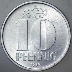 DOĞU ALMANYA 10 PFENNIG 1989 A. DDR. ÇİL(-)