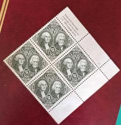 ABD_ 1994_ 4lü blok damgalı _1869 yılında tedavüle çıkmayan 5 dolarlık pulların blok olarak yeniden basımı- katalog 420 tl