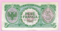 Albania 1945 5 Franga P15 UNC LESS (TK 19 818) ÇİL-