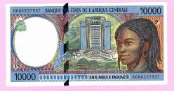 CHAD CENTRAL AFRICAN STATES 10000 FRANCS 2000 P-605Pf UNC (TK 19 817) ÇİL