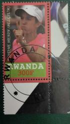 LOT.4 » 2010 YILI   RWANDA Belçikalı tenisçi Justine Henin BANDALETLİ ÖZEL DAMGALI   ŞARNİYERSİZ