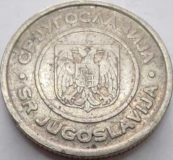 Yugoslavya 2002 2 Dinar Federal Cumhuriyet Armalı Pirinç-Nikel