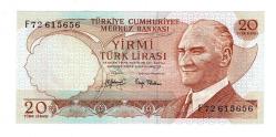 6.Emisyon 3.Tertip 20 Türk Lirası Seri F72 61-56-56 ÇİL TCK10077