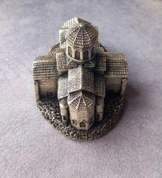 GÜMÜŞ KAPLAMA DAMGALI DEKORATİF TARİHİ ESER BİNA OBJE.  KONDİSYON YÜKSEK KOLEKSİYONLUK NADİR