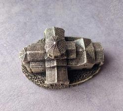 GÜMÜŞ KAPLAMA DAMGALI DEKORATİF TARİHİ ESER BİNA OBJE.  KONDİSYON YÜKSEK KOLEKSİYONLUK NADİR