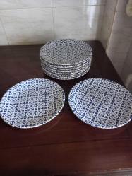 LOT.20 » 26 cm mavi beyaz sıfır 10lu servis tabagi