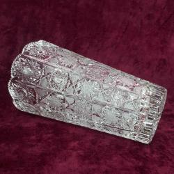 VINTAGE KONİK FORMLU EL KESME KRİSTAL CAM VAZO