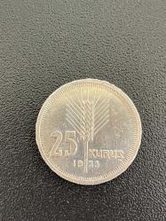1935 Gümüş 25 Kuruş ÇİL