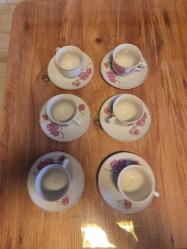 Sıfır vitrin ürünü endonezya fincan takımı 6lı