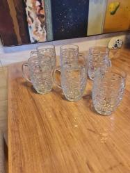 LOT.3 » Altı adet kalın ağır sıfır vitrin ürünü eski bira bardağı