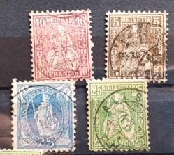 KAMPANYALI ÜRÜN: İsviçre 1882-1890 Klasik bir kartela pul lotu