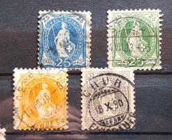 KAMPANYALI ÜRÜN: İsviçre 1882-1890 Klasik bir kartela pul lotu