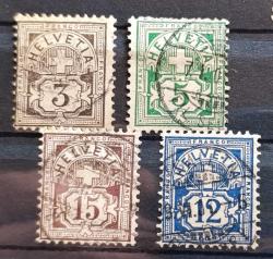 KAMPANYALI ÜRÜN: İsviçre 1882-1890 Klasik bir kartela pul lotu