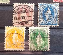 KAMPANYALI ÜRÜN: İsviçre 1882-1890 Klasik bir kartela pul lotu