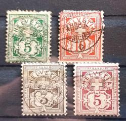 KAMPANYALI ÜRÜN: İsviçre 1882-1890 Klasik bir kartela pul lotu