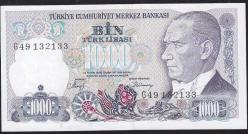 7.Emisyon 2.Tertip 1000 Lira G49 132 133 Çil (güzel numara) (99)
