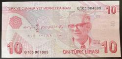 9.Emisyon 7.Tertip 10 Lira G105 004  005 Çil (güzel numara) (97)
