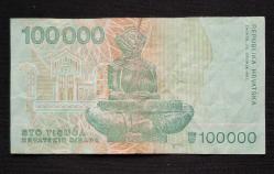 Hırvatistan 100.000 Dinar ÇT KAĞIT PARA