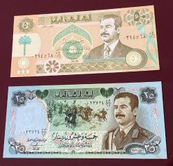 IRAK 25/50 DİNAR ÇİL SET ORJİNAL SADDAM HÜSEYİN DÖNEM
