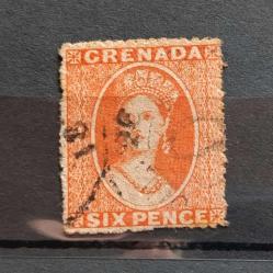 KAMPANYALI ÜRÜN: İngiliz Sömürgesi , Grenada1861-80 ,  Kraliçe Victoria Calon , 6d orange