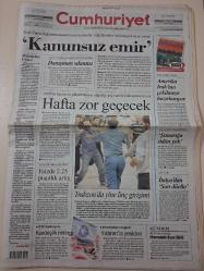 CUMHURİYET GAZETESİ 26 Haziran 2006 Pazartesi ( KANUNSUZ EMİR ''KADI - ZAPSU'' / TRABZON'DA LİNÇ GİRİŞİMİ / GAZİ'DE ZAFER HIZEL BEY'İN /