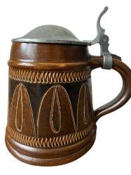 Alman Nostaljik Zin Kapaklı Tankar Bira Bardağı