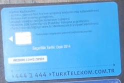 TELEFON KARTI DENİZCİKART Kalın Çipli  PTT KONTÖRLÜ KART TÜRK TELEKOM 2014 denizci kart
