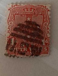 Avustralya - Yeni Güney Galler - 1897 -1903 Kraliçe Victoria'nın Arması, damgalı pul