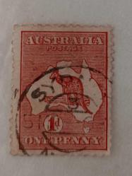 Avustralya 1913_ damgalı pul Avustralya'nın ilk serisinin ilk pulu