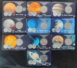 2022 Güneş Sisteminde Gezegenler Hatıra 1 Kuruş Seti Herbiri Özel Folderinde