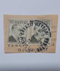 ANKARA Bayazıt Meydanı  DAMGA Fragman 1959  Posta Tarihi Damga Koleksiyonu Atatürk Pulu üzerinde