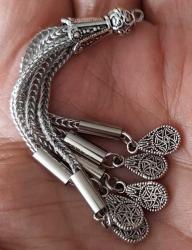 ORTA DÖNEM ANTİK MUHTEŞEM NİKEL-PİRİNÇ ALAŞIMLI MÜTHİŞ İŞLEMELİ TESPİH PÜSKÜLÜ Ç4CCC2 NADİR