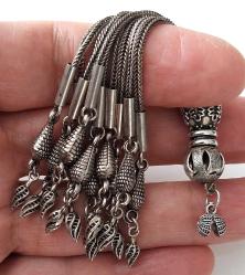 OSMANLI DÖNEMİ ANTİK MUHTEŞEM GÜMÜŞ SARAYSAL TESPİH PÜSKÜLÜ 2WW1RR1 PEK ÇIKMAZ