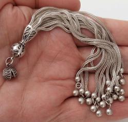 OSMANLI DÖNEMİ ANTİK MUHTEŞEM GÜMÜŞ SARAYSAL TESPİH PÜSKÜLÜ 1QQ1UU1 PEK ÇIKMAZ