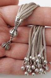 OSMANLI DÖNEMİ ANTİK MUHTEŞEM GÜMÜŞ SARAYSAL TESPİH PÜSKÜLÜ 1QQ1UU1 PEK ÇIKMAZ