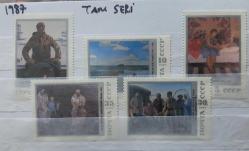 1987  Rusya Sovyetler Birliği Sovyet Sanatçıların Tabloları DAMGASIZ MNH Pul Tam Seri  - CCCP Stamp -  YABANCI posta PULu