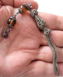 OSMANLI DÖNEMİ ANTİK MUHTEŞEM GÜMÜŞ SARAYSAL TESPİH PÜSKÜLÜ HHH3Y2 PEK ÇIKMAZ