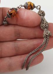 OSMANLI DÖNEMİ ANTİK MUHTEŞEM GÜMÜŞ SARAYSAL TESPİH PÜSKÜLÜ HHH3Y2 PEK ÇIKMAZ