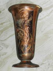 20169-ÇOK ŞİRİN BAKIR ÜZERİ İŞÇİLİKLİ VAZO