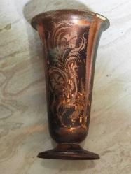20169-ÇOK ŞİRİN BAKIR ÜZERİ İŞÇİLİKLİ VAZO