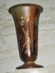 20169-ÇOK ŞİRİN BAKIR ÜZERİ İŞÇİLİKLİ VAZO