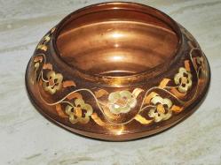 20173-ÇOK ŞİRİN BAKIR ÜZERİ İŞLEMELİ VAZO/ŞEKERLİK/MUMLUK ÇOK AMAÇLI OBJE
